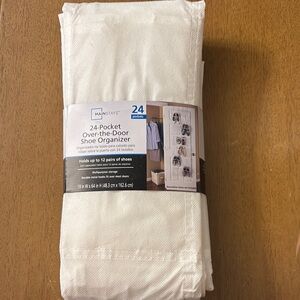 NWT Mainstays White Over-the-Door Shoe Organizer 24 Shoes Pocket Holder Home